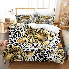 3D Leopard Animal Pattern Quilt Cover Set Duvet Cover Bedding Pillowcases