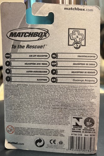 Matchbox Hero City Air Lift Helicopter #47 | Die-Cast | Mattel Wheels | NIB - Picture 6 of 10