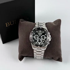 Bulova Marine Star & 98B401 Men's Black Dial 41.5mm Quartz Chronograph Watch