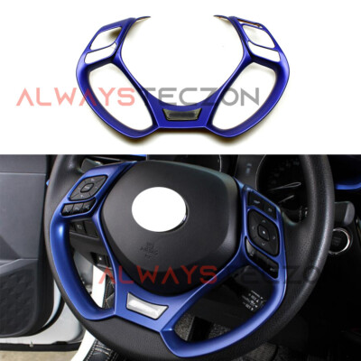 For Toyota C-HR CHR 2016 2017 2018 2019 2020 2021 Blue Steering Wheel Cover Trim