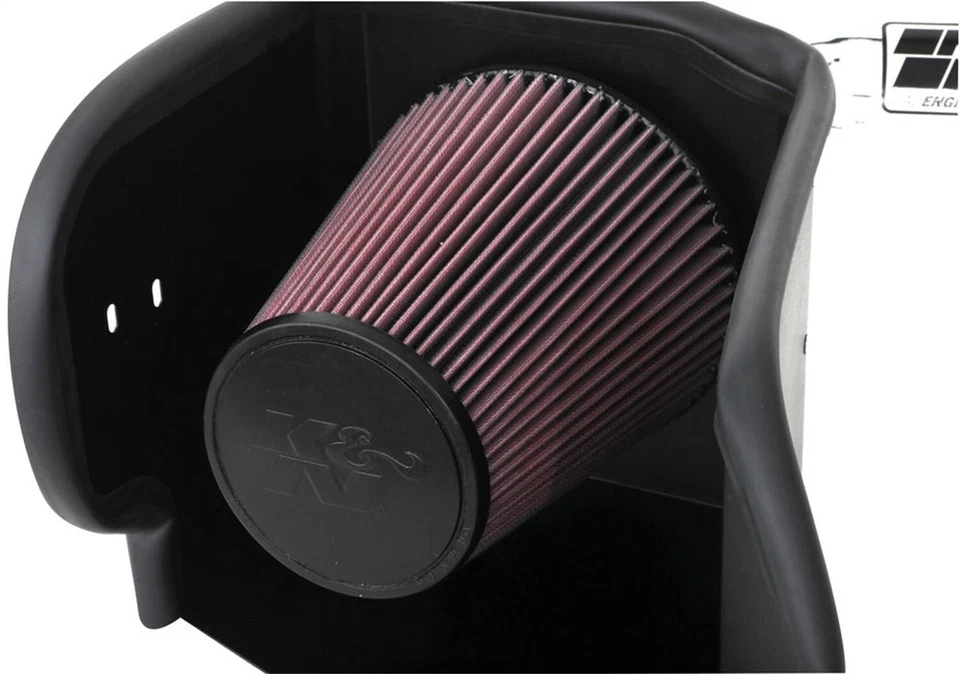 Kit de admisión de aire frío rendimiento alto flujo filtros K&N | Se adapta a RAM 2500 2013-2018 Foto 3 de 4