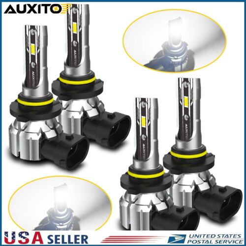 AUXITO 9005 9006 LED Combo Headlight Bulbs High Low Beam Kit Super White AUC