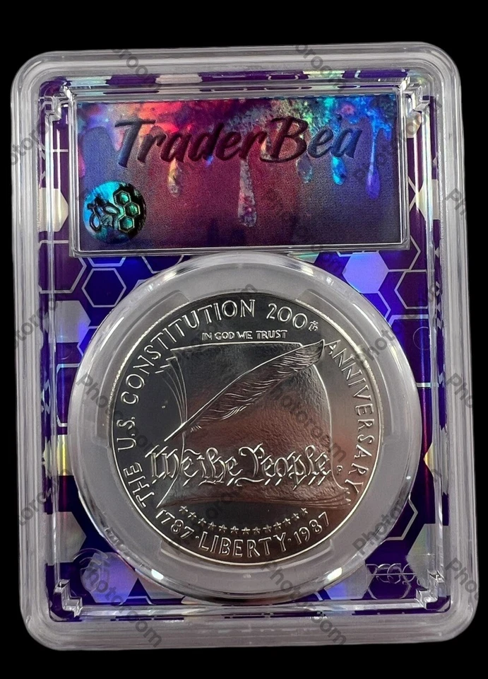 TraderBea, 1987-P PCGS MS69 SILVER  Constitution, FREE SHIPPING, 11/7/24 - Image 2 of 2