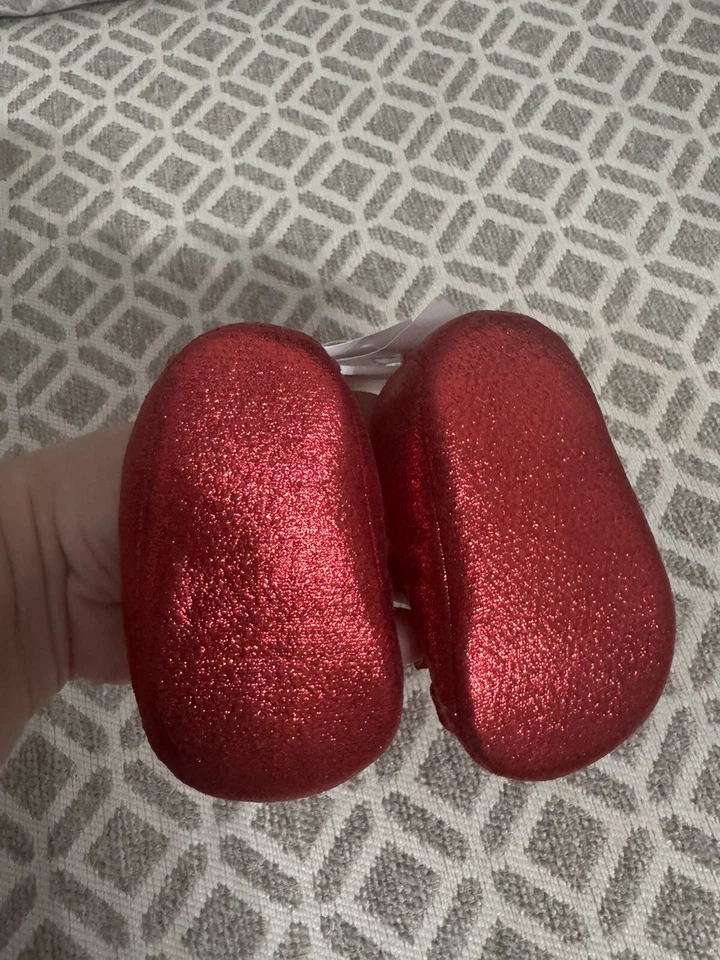 Zapatos Crown And Ivy Bebé Niña Talla 1 Rojo Elegante Ballet Pisos Fiesta de Navidad Nuevos Foto 2 de 3