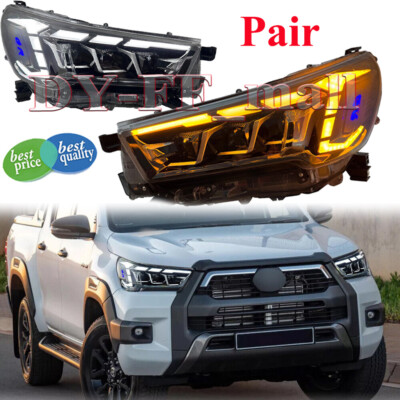 Paar LED Scheinwerfer Upgrade für Toyota Hilux 2020-2023 Vigo Revo DRL Projektor