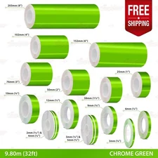 CHROME GREEN Roll PIN STRIPE Car Striping Line TAPE Decal Adhesive Vinyl Sticker