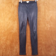 HELMUT LANG Pants Womens Size 4 Black Pull On Leggings 100 Leather PLONGE 920