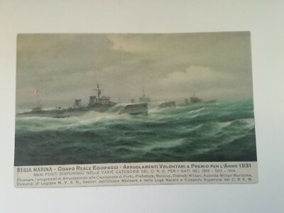 Postcard Royal Navy Royal Corps Volunteer Enlistment Crews 1931 Ship