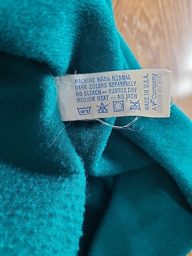 70s Vtg Vanity Fair Womens Large Fleece Terry Robe Nightgown House Coat Green - Picture 5 of 7