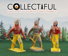 VINTAGE LEAD FIGURE - WILD WEST - AMERICAN INDIANS WITH RIFLES X 3 1388