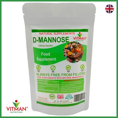 VITMAN NUTRITION D Mannose Pure Natural - Urinary Tract Cystitis Relief UTI Bladder NO FILLERS