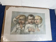 Rare Wilson & McCallay Tobacco Co. Chromolithograph Cherub/Angel Print 1890s