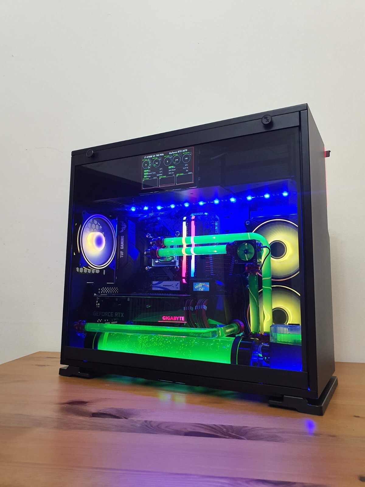 UV Green WATER COOLING GAMING 4K PC Intel Grelly UK