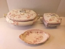 DUNN BENNETT & CO MARK C 1891-1907 BUSLEM,ENGLAND MAY BLOSSOM PATTERN 5 PIECE 