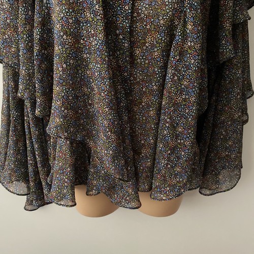 Ted Baker Blouse Sz 2 Ditsy Floral Multi Sheer Button Up Women Uk 10 - Picture 3 of 9
