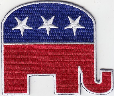 USA GOP Republican Party  Embroidered Patches 3'' Height iron-on