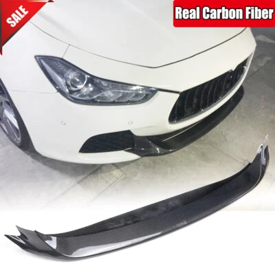 For 2014-2017 Maserati Ghibli M156 Sedan Front Bumper Lip Real Carbon Fiber CF - Image 1 of 4