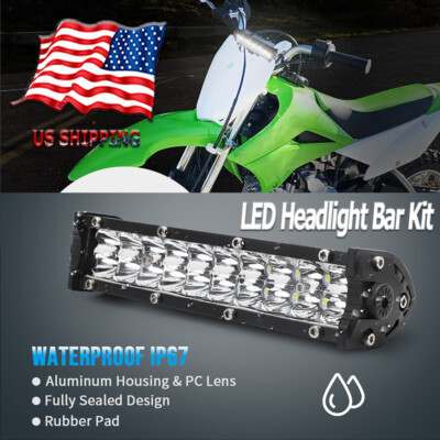 Upgrade LED Headlight Bar Lighting Kit for Dirt Bike Universal 7/8'' Handlebars