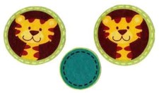 lion jungle fabric applique iron on not embroidered 2 inch 3pc new