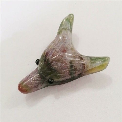 1Pcs 48x34x17mm Natural Indian Agate Handmade Carved Wolf Head Pendant EE2194 - 第 4/4 張圖片