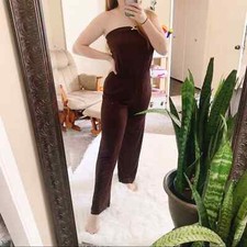 Trina Turk Brown Strapless Jumpsuit