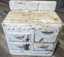 Vintage Antique toy Stove Oven Range Kitchen Tin Metal Play Doll