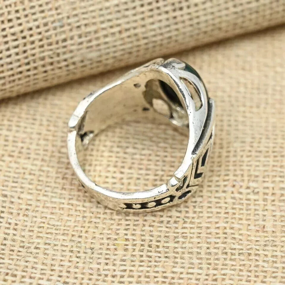 Anillo de joyería de piedras preciosas de sangre anillo de plata de ley 925 para hombre todas las tallas D66 Foto 3 de 4