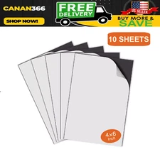 10 Self-Adhesive Back Magnetic Sheets 4 X 6" for Photos Crafts Flexible Strong