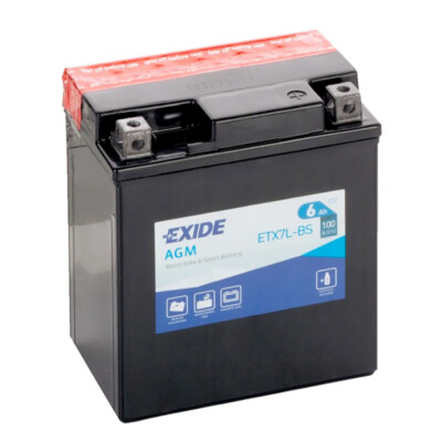 Motorradbatterie Exide ETX7L-BS YTX7L-BS 12V 6Ah 100A