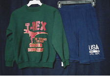 BOYS T-REX SWEAT SHIRT  SHORTS - SIZE MEDIUM