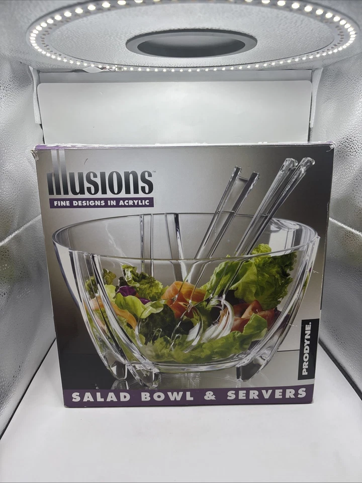 PRODYNE ILLUSIONS ACRYLIC 6 QT SALAD BOWL & SERVER NEW - Image 4 of 4