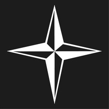 4 Point Nautical Star Vinyl Decal Sticker Marine Boat Sailing Compass Symbol