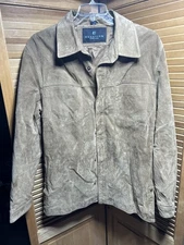 Kenneth Kole Reaction Leather Jacket, Med, Snap Closure, Brown, Genuine Leather