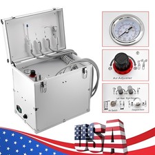 Mobile Portable Dental Delivery Unit Air Compressor 3 Way-Springe Suction 4H CE