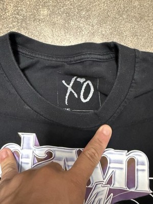 Men's Black XO The Weekend  Crew Neck Short Sleeve Cotton T-Shirt Size XL