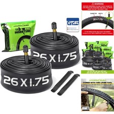 2 Pack 26" x 1.75-2.125 Bike Inner Tubes with 2 Tire Levers 32mm Schrader Valve