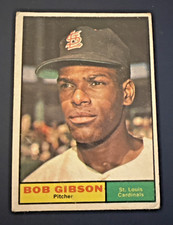 1961 Topps Baseball BOB GIBSON #211 St Louis Cardinals HOF Crease