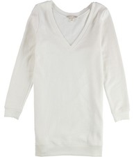 I.N.C Womens Embellished Sweater Dress, White, Medium