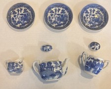 Blue Willow Miniature Tea Set 6 Pieces Made In Japan Vintage A-A12