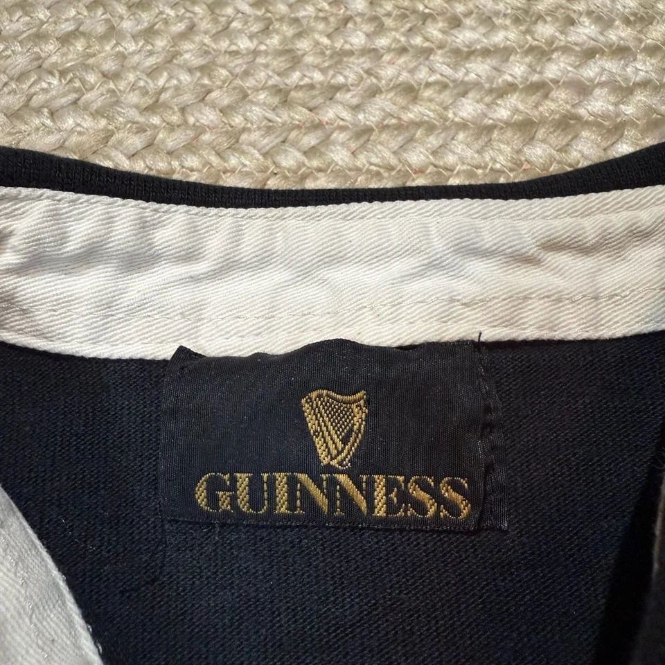 Camisa de Rugby Guinness De Colección Para Hombres S Negra Verde Raya Y2K Rugby Irlanda Cerveza Foto 4 de 4