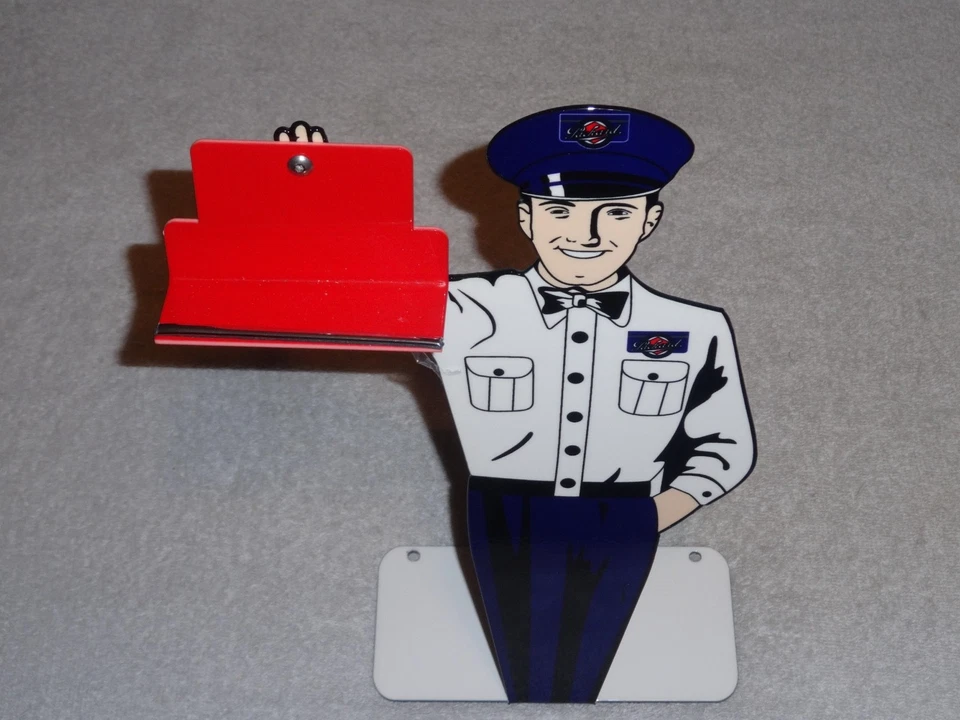 DE COLECCIÓN PACKARD DISTRIBUIDOR DE AUTOMÓVILES VENDEDOR METAL GASOLINA ACEITE TARJETERO CARTEL Foto 4 de 4