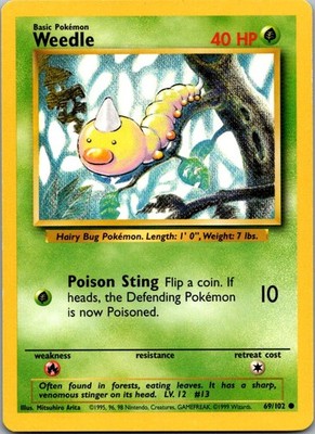 Weedle 100/130 Base Set 2 Common LP