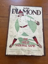 Vintage Rare 1913 Tin + Wood Home Diamond Baseball The Great National Game