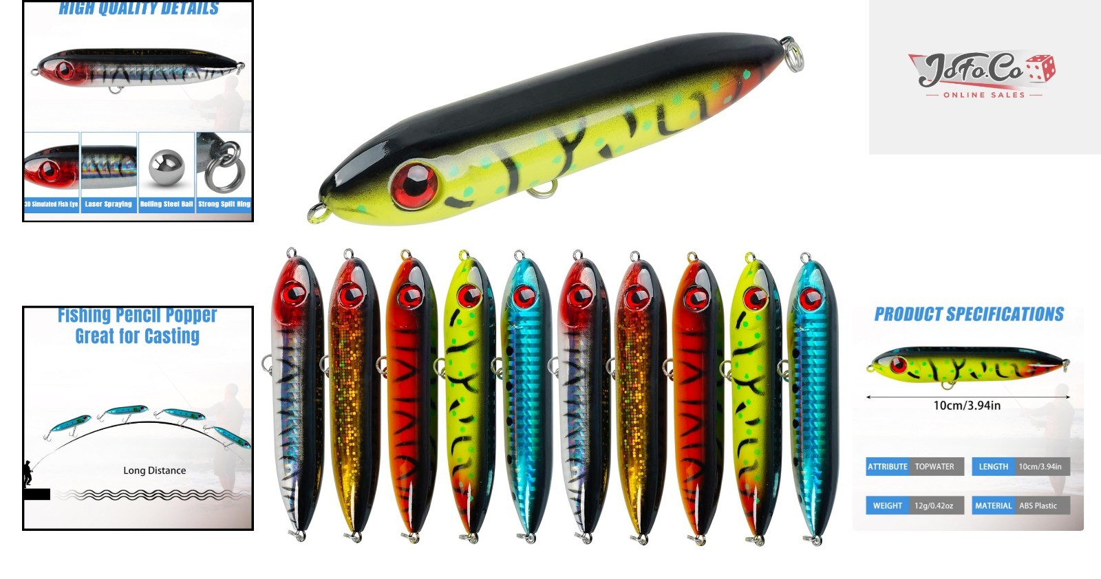 Large Multicolor Catfish Rattling Line Float Lures - Pack of 10 for Santee Rig - Image 2