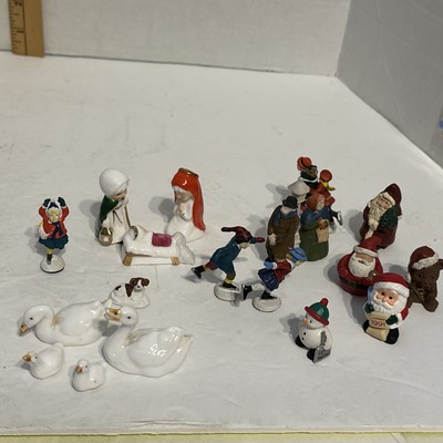 Nice Assortment Christmas Village People Decor Animals White Geese Nativity 