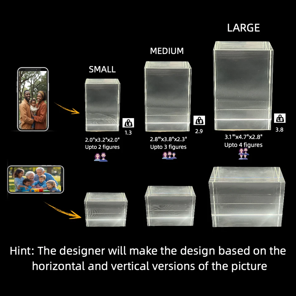 Foto de cristal personalizada regalo de cumpleaños - Gif personalizado grabado con láser Foto 3 de 4