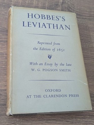 Thomas Hobbes Leviathan Oxford University Clarendon Press Hardcover 1962