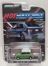 1/64 diecast car Greenlight 1965 Austin Mini Cooper S Green Hot Hatches Series 1