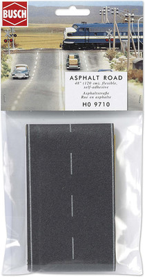 Busch (HO) #9710 Flexible Self Adhesive Two Lane Paved Highway - 48 Inches Long