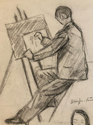 Beautiful Drawing 1930 Pencil Workshop Paper Painter Art Jean Dreyfus Stern Arts